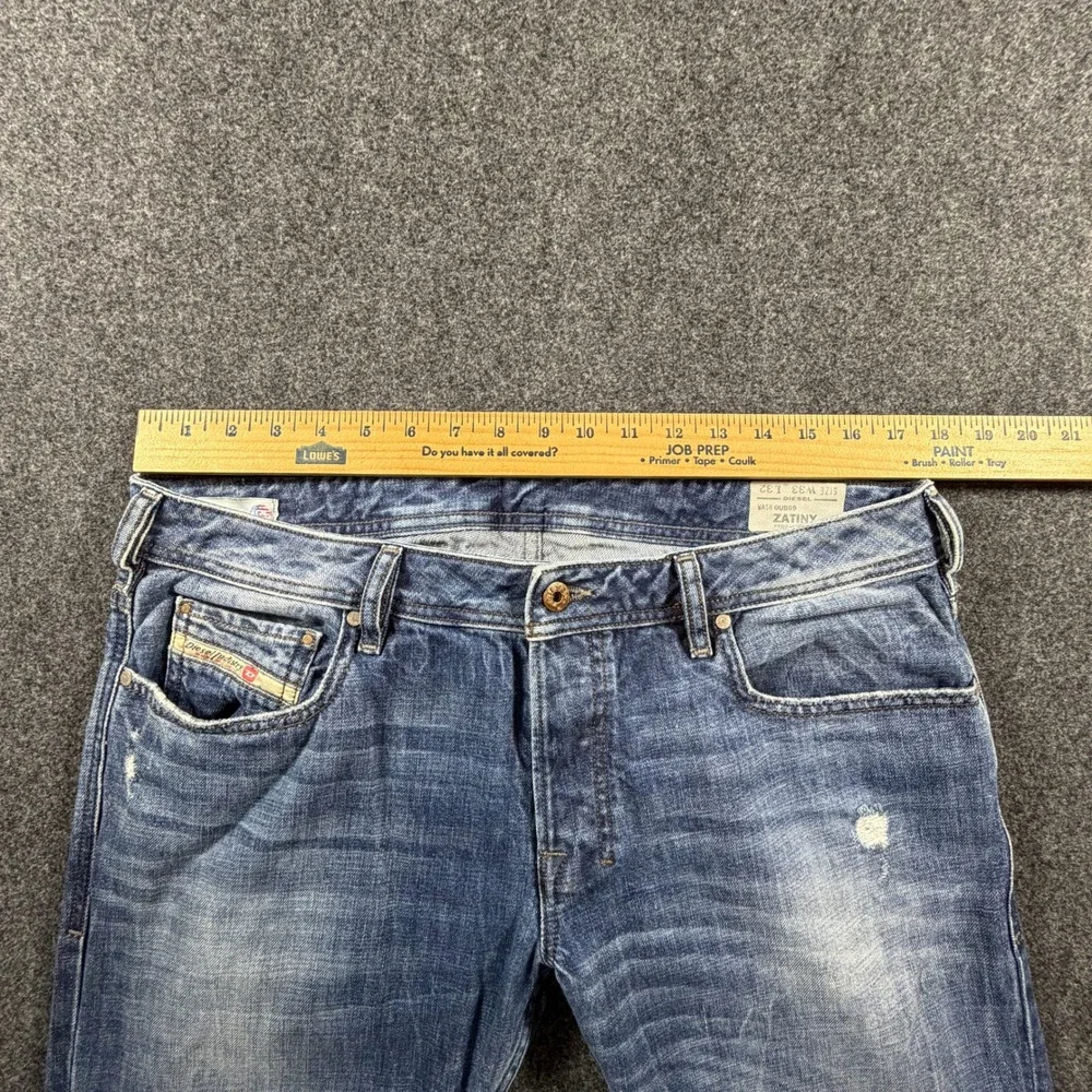 Diesel Zatiny Regular Bootcut Jeans Mens 35x32 Blue Wash 0UB89 Made in USA Denim